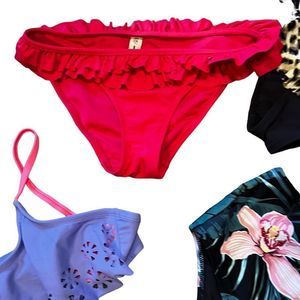 American Eagle Outfitters sz S ruffled bikini bottom Hot Pink